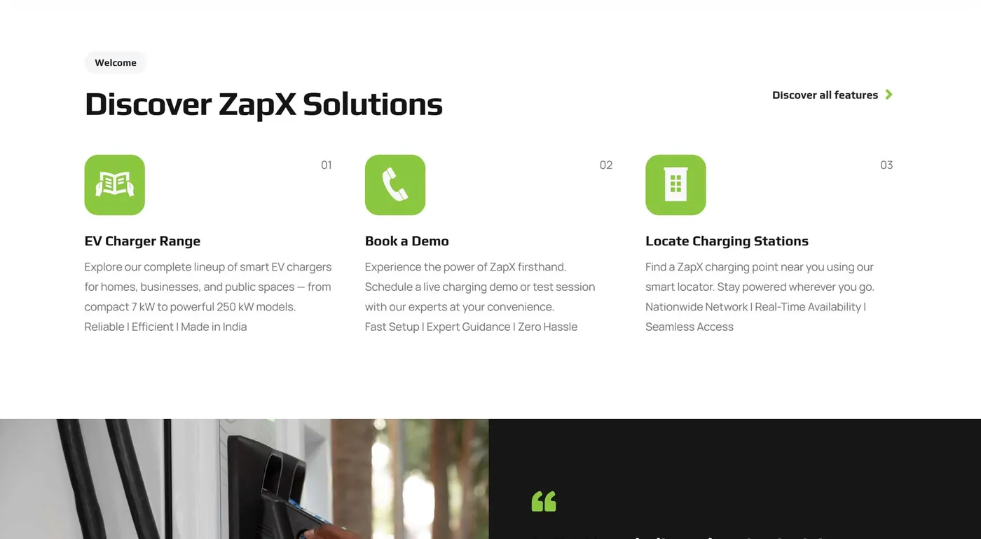 EV Charger Brand website screen 4