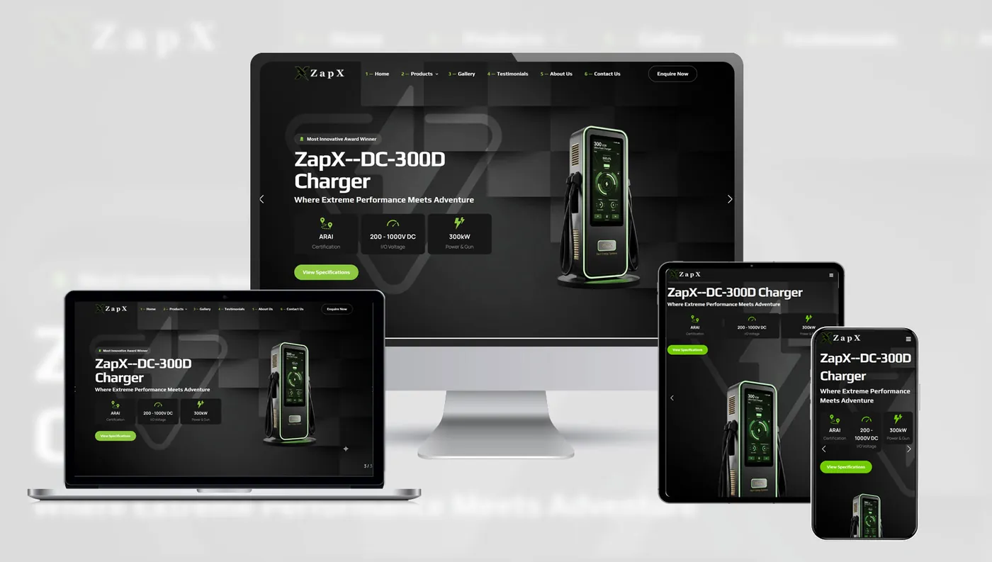 EV Charger Brand website screen 1