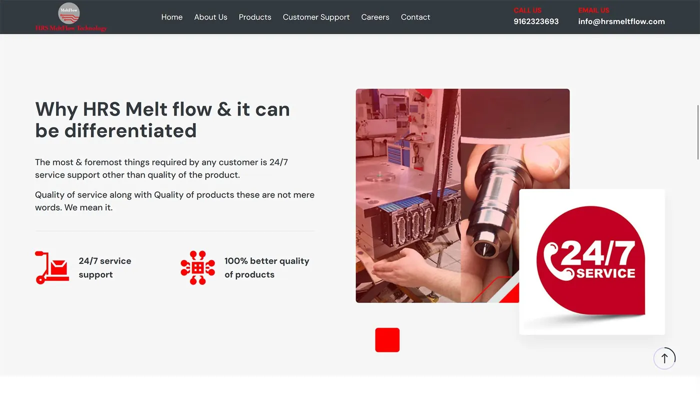 Industrial Manufacturer website screen 2