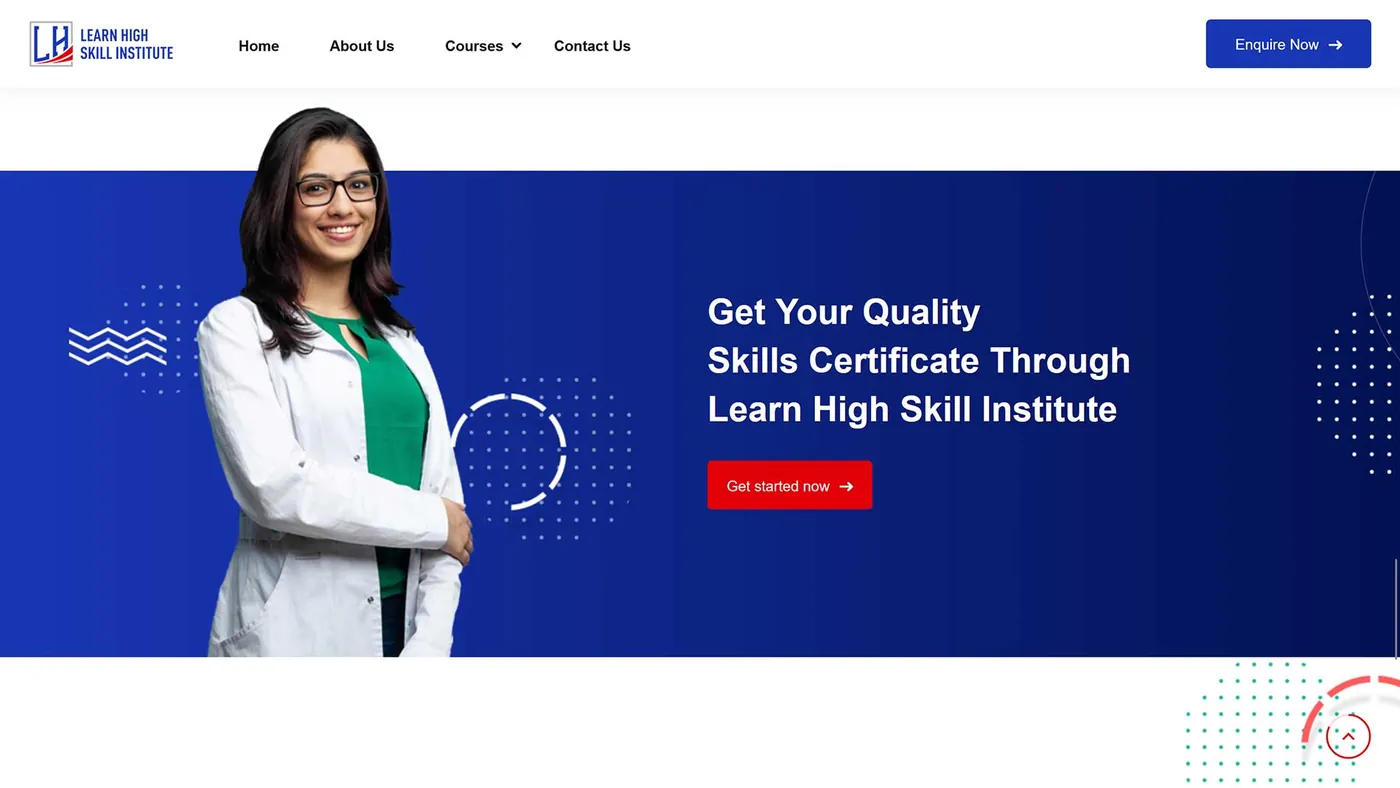 Skill-Training Institute website screen 4