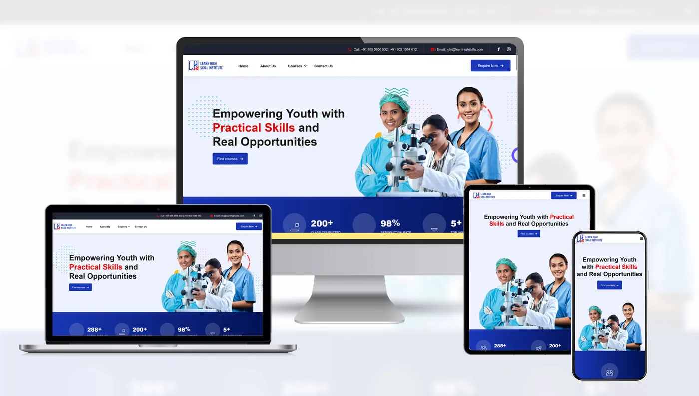 Skill-Training Institute website screen 1