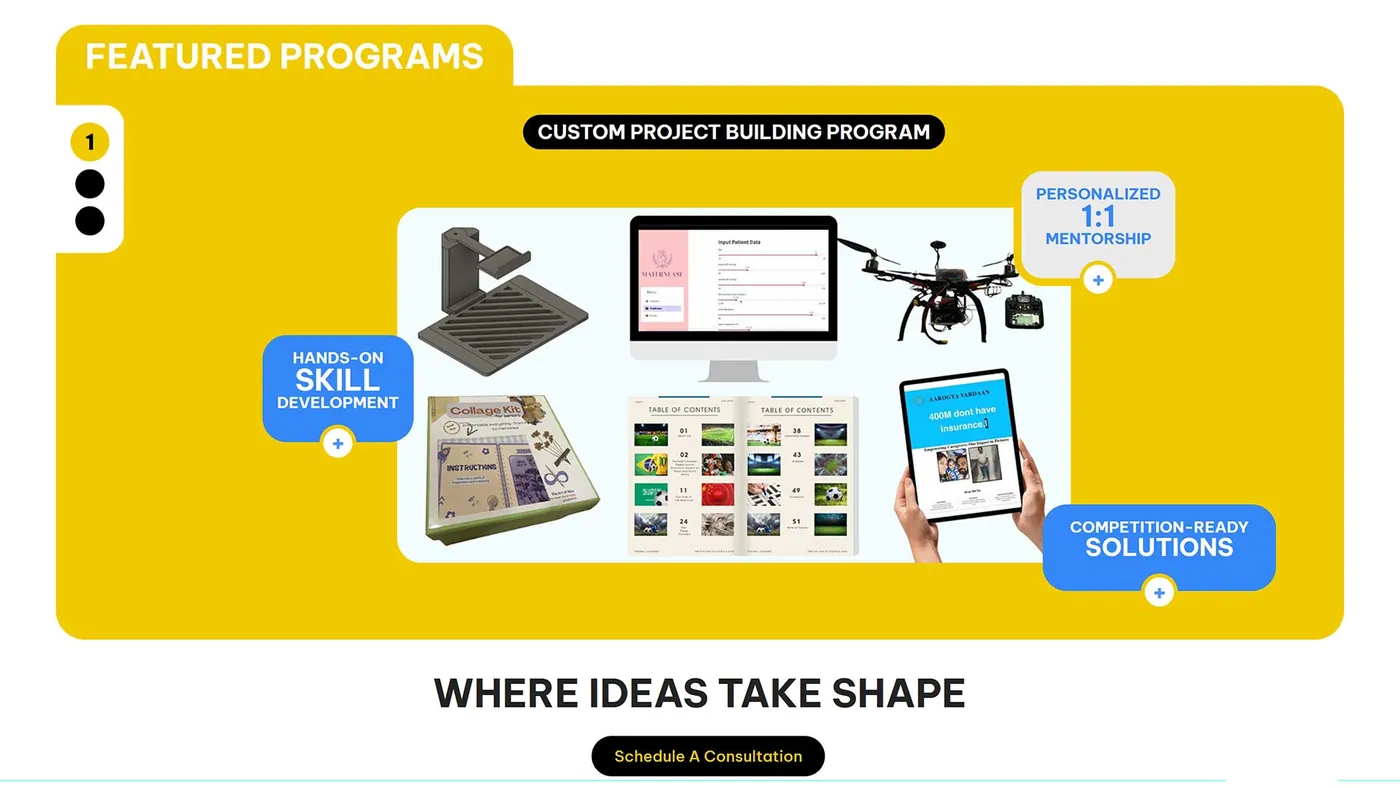Student Innovation Hub website screen 2
