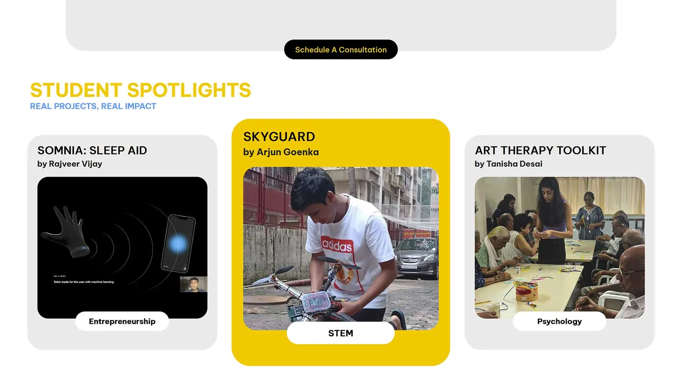 Student Innovation Hub website screen 3