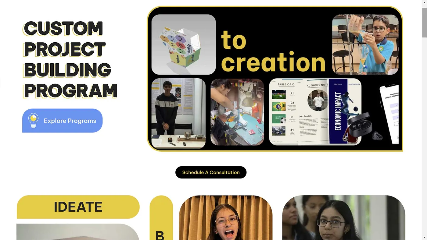 Student Innovation Hub website screen 8
