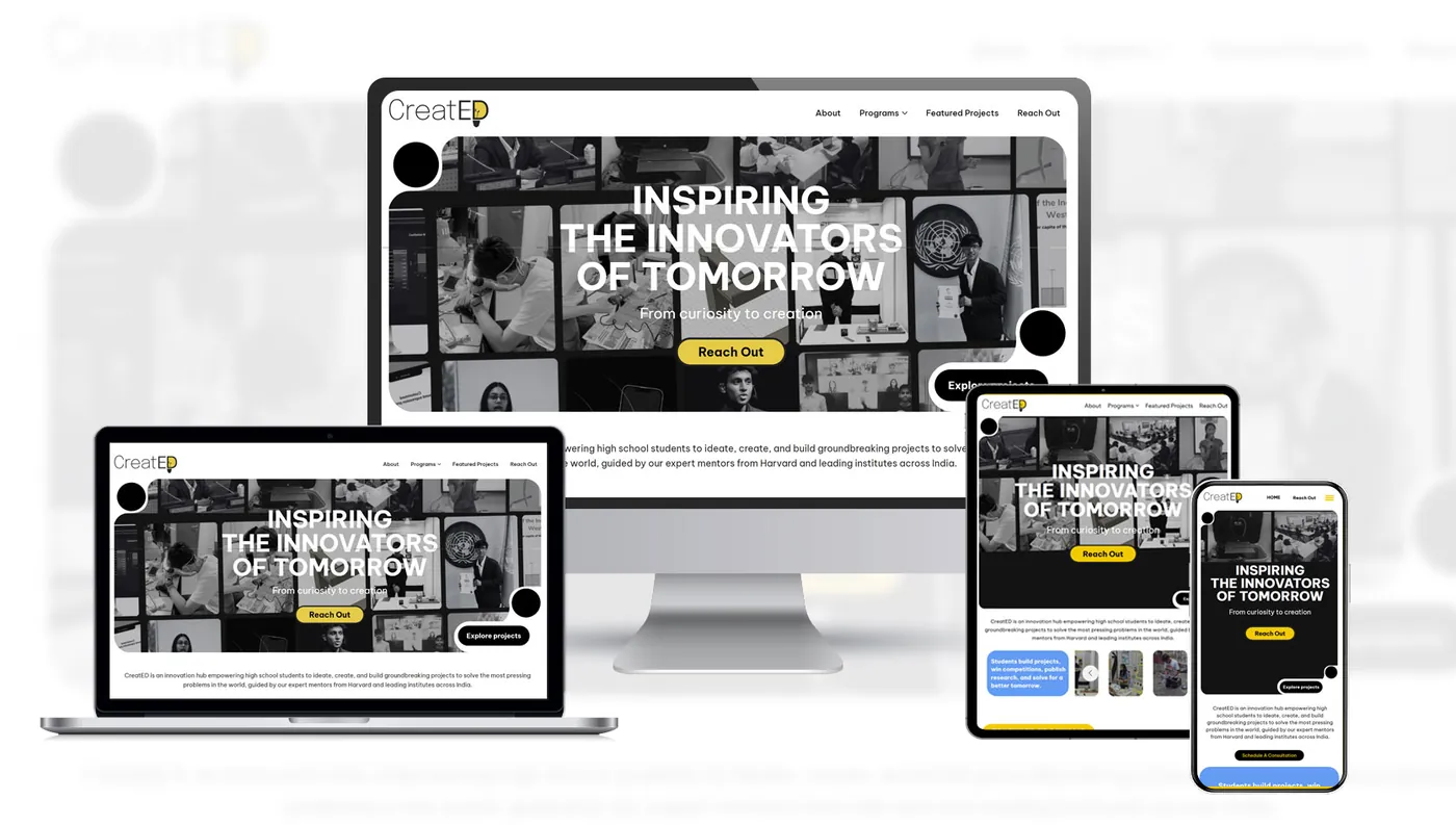 Student Innovation Hub website screen 1