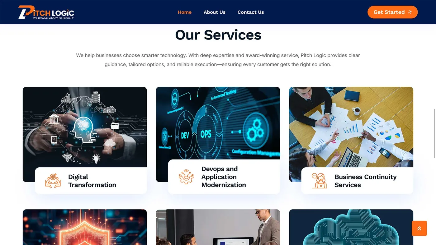 Technology Company website screen 2